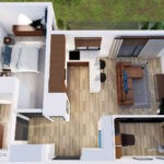 projekt-wnętrza-mieszkania-50m2-nowoczesny-loftowy-design-rzut-mieszkania